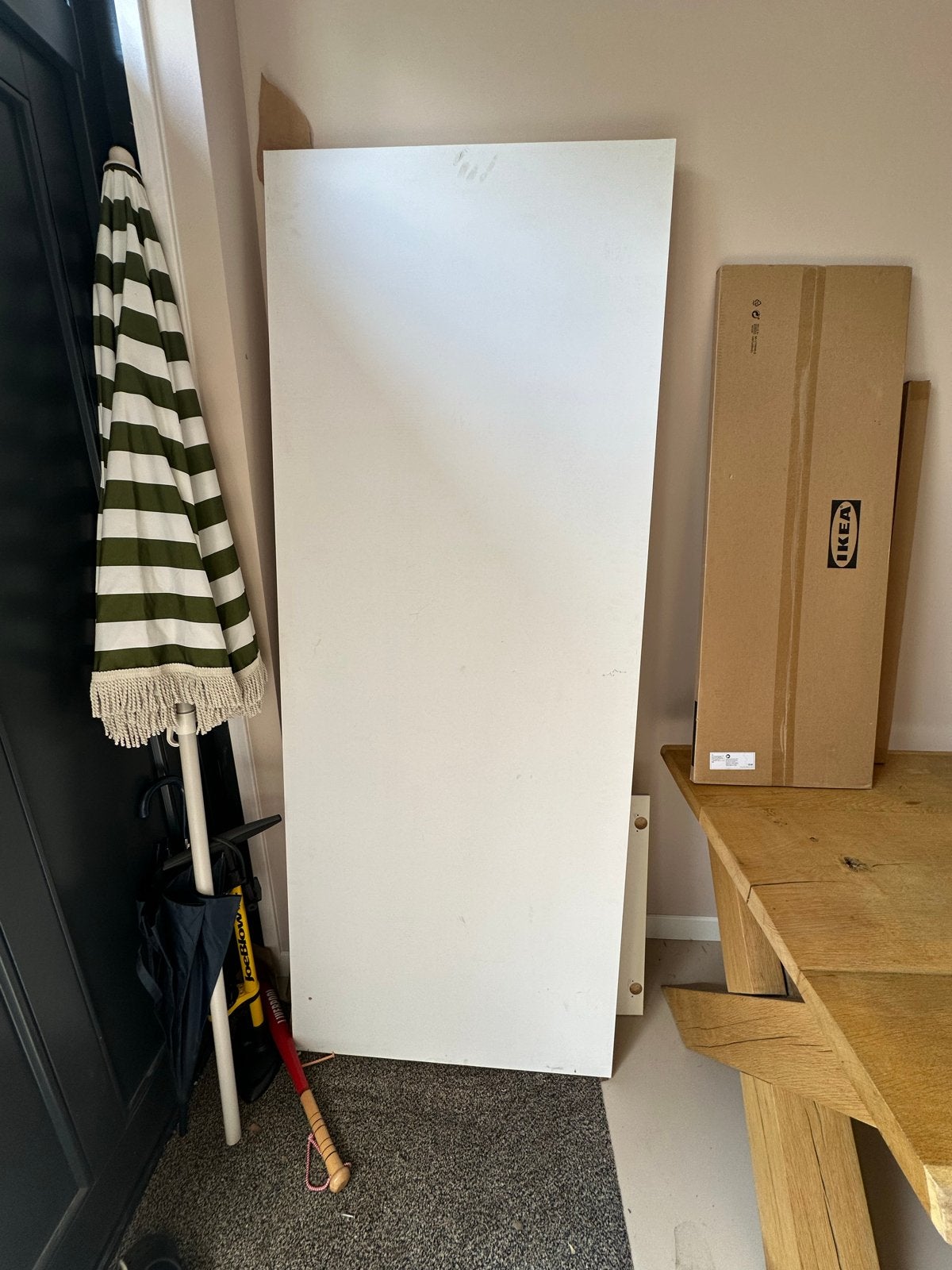 Witte binnendeur met zwart kozijn, Ophalen, Gebruikt, 80 tot 100 cm, Binnendeur