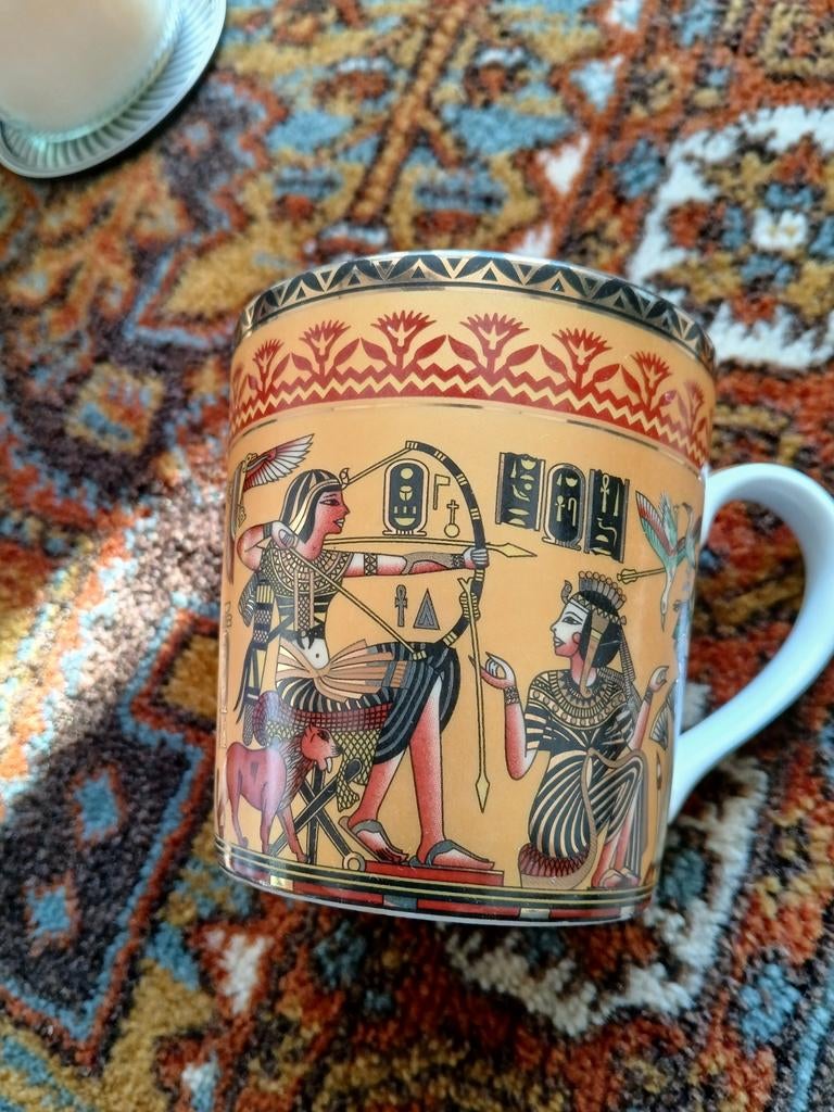Mok Farao hiërogliefen, Ophalen of Verzenden, Zo goed als nieuw, Porselein