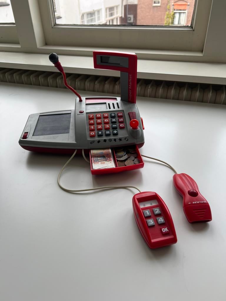 Smoby Super Market Speelgoedkassa met Scanner en Microfoon, Ophalen, Gebruikt, Jongen of Meisje