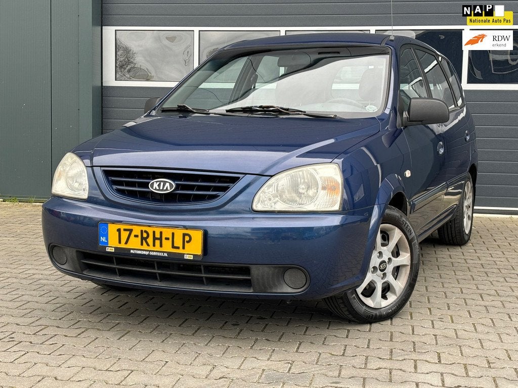 Kia Carens 1.6-16V LX Airco, Auto's, Kia, 4 cilinders, Blauw, Origineel Nederlands, Bedrijf