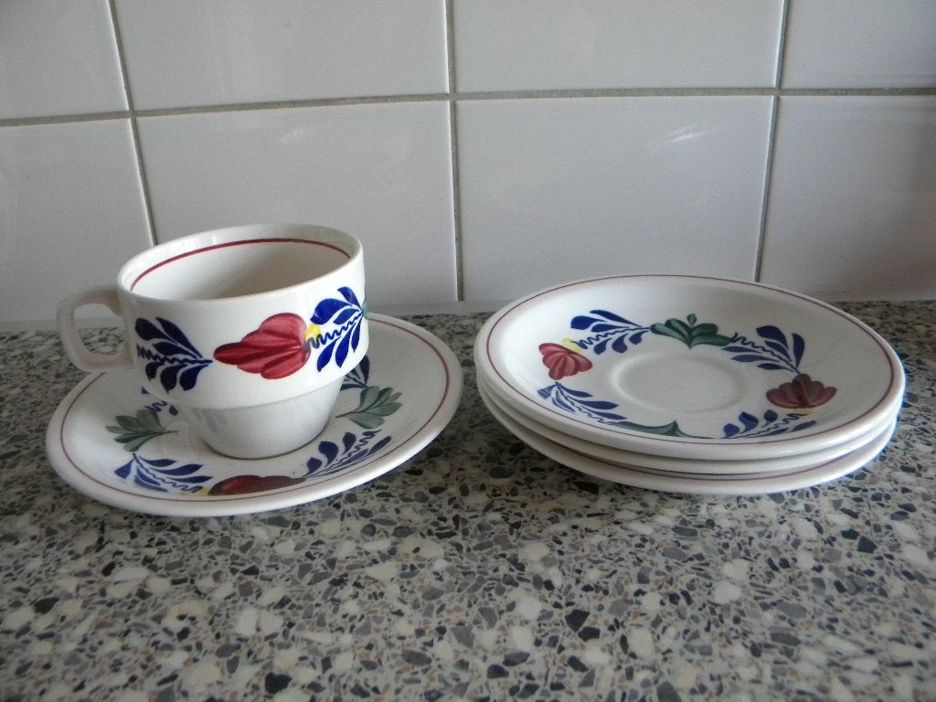 BOERENBONT SERVIESDELEN BOCH EN ANDERE KOP EN SCHOTELS BOCH, Landelijk/Boerenbont, Ophalen of Verzenden, Zo goed als nieuw, Kop(pen) en/of Schotel(s)