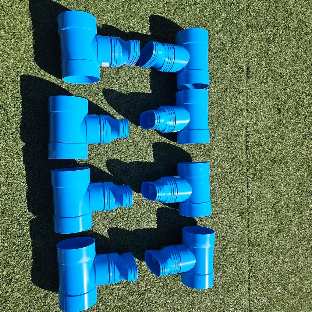8 stuks nieuwe Wavin Ventiza T-Stuk 160-125 Rond x 195 Ovaal, Ophalen, Afvoer, Pvc, Nieuw