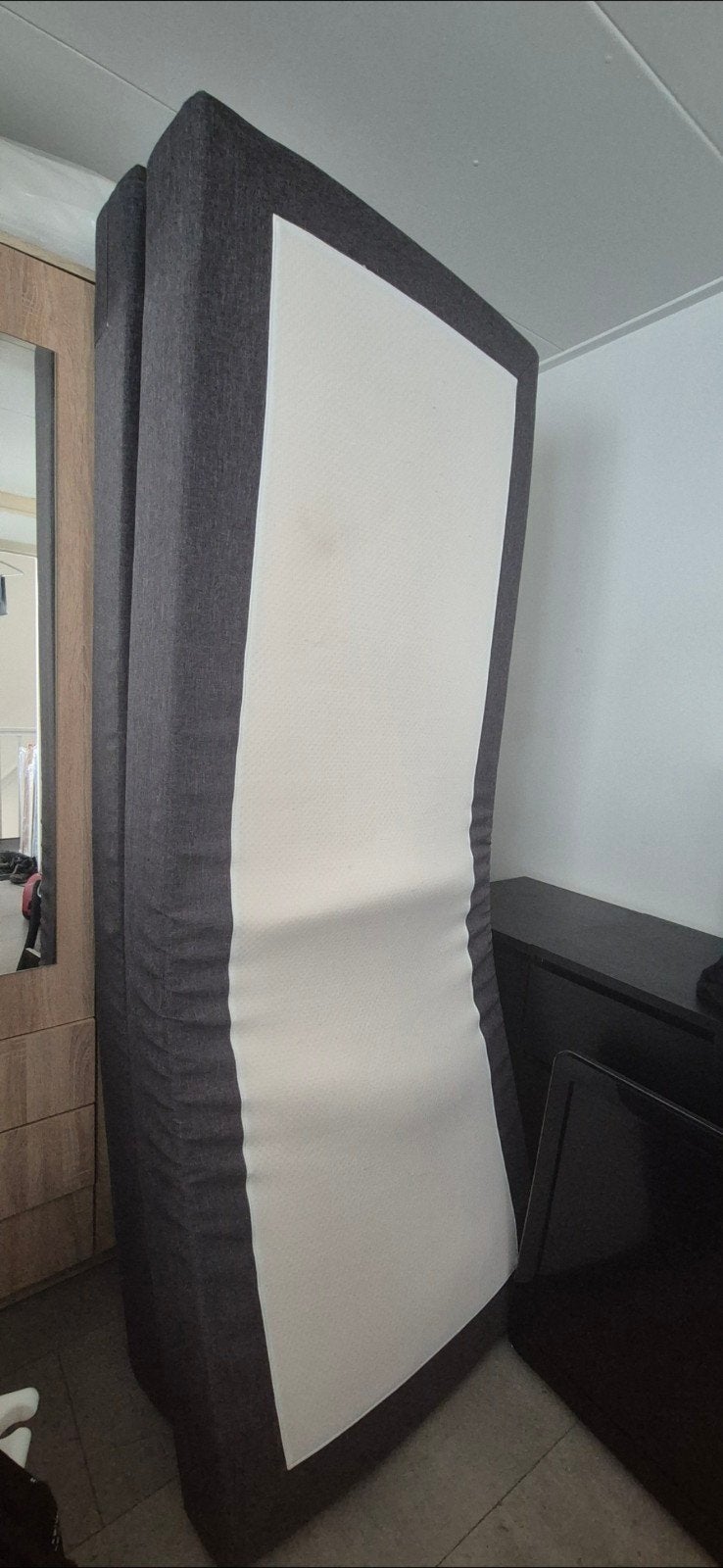 Boxspring matras - Grijs 1x 80 x 210, Ophalen, Gebruikt, Eenpersoons, 210 cm