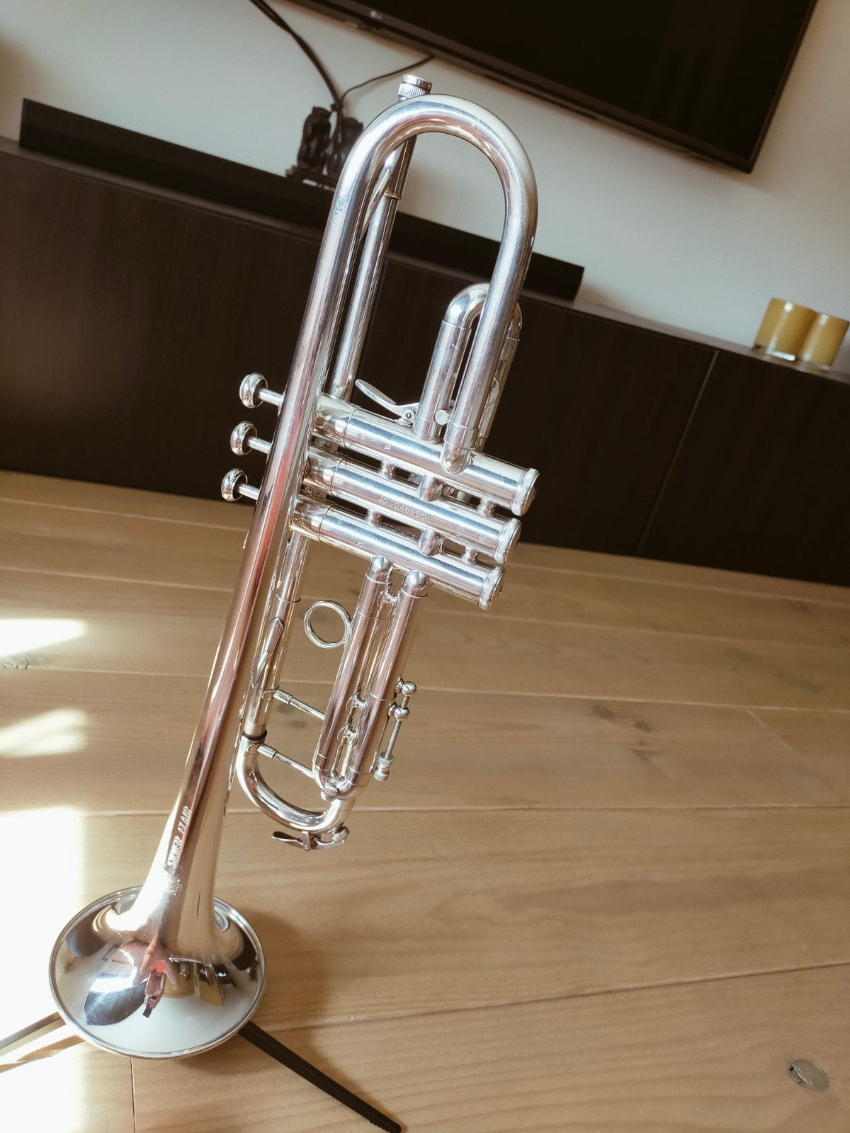 King Silver Flair Trompet (zilver) met koffer, Muziek en Instrumenten, Blaasinstrumenten | Trompetten, Ophalen of Verzenden, Zo goed als nieuw