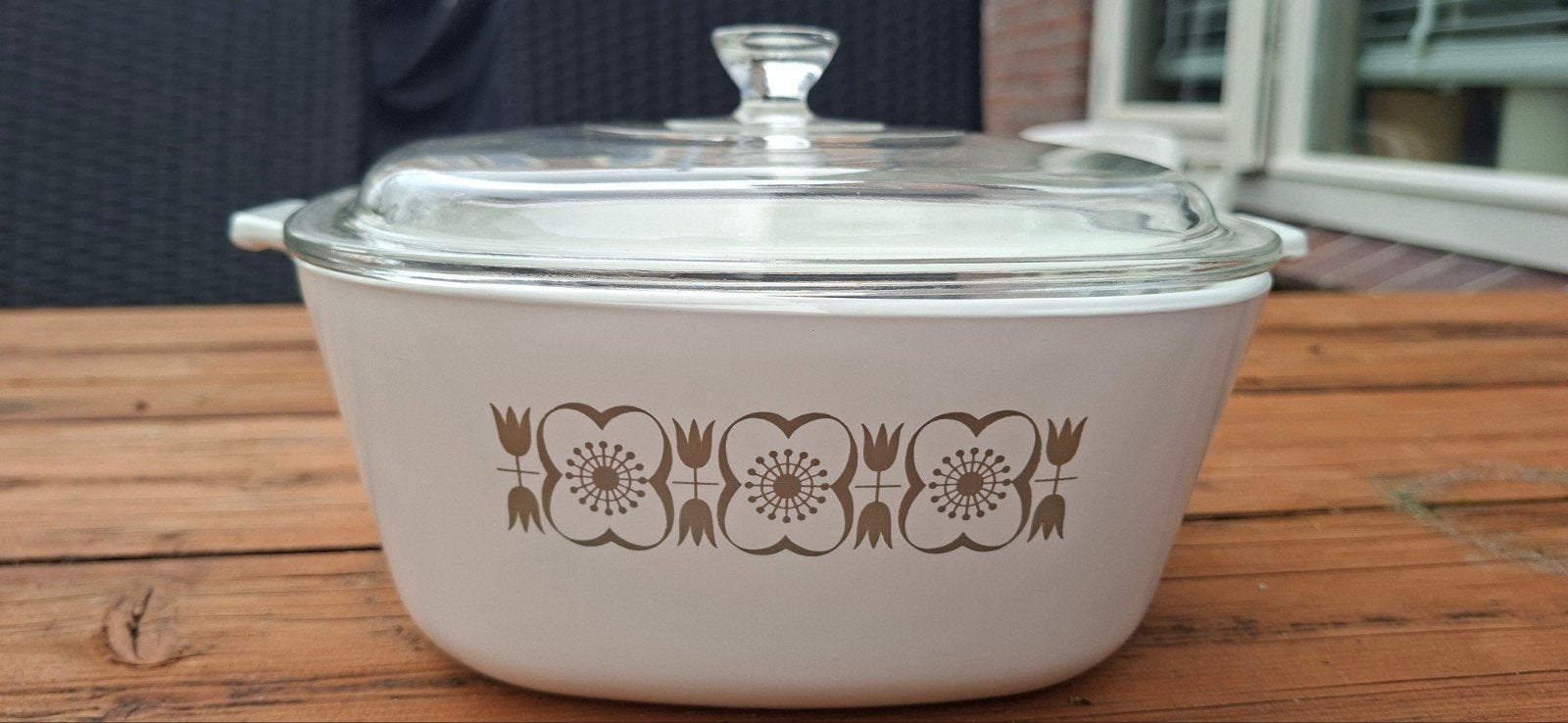 Pyroflam ovenschaal jaren 70, Ophalen of Verzenden, Zo goed als nieuw, Overige materialen