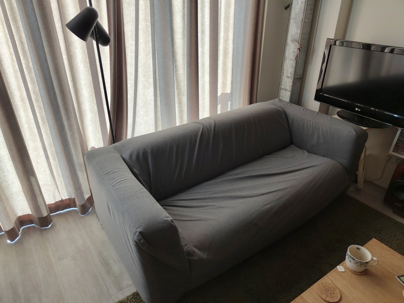 IKEA Klippan tweepersoonsbank - Grijs, Huis en Inrichting, Banken | Bankstellen, Ophalen, Gebruikt, 150 tot 200 cm, Tweepersoons