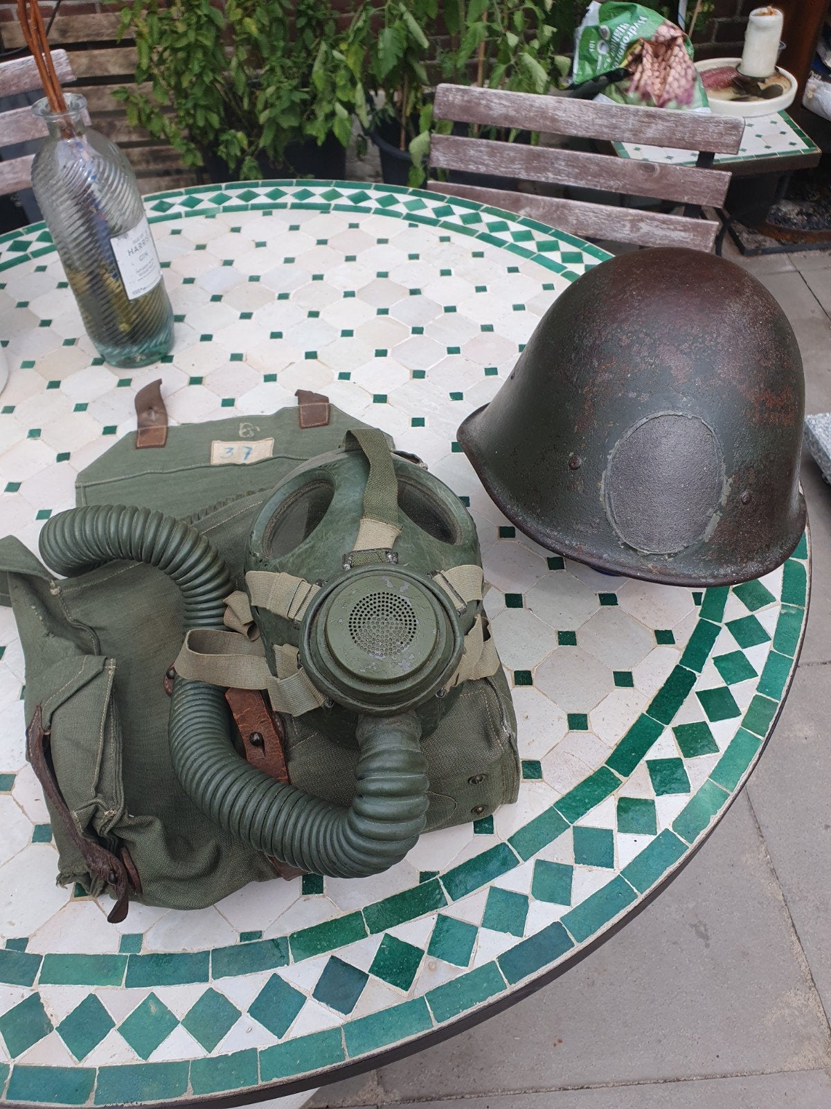 Bereden Gasmasker mobilisatie, Ophalen of Verzenden, Landmacht, Nederland, Helm of Baret