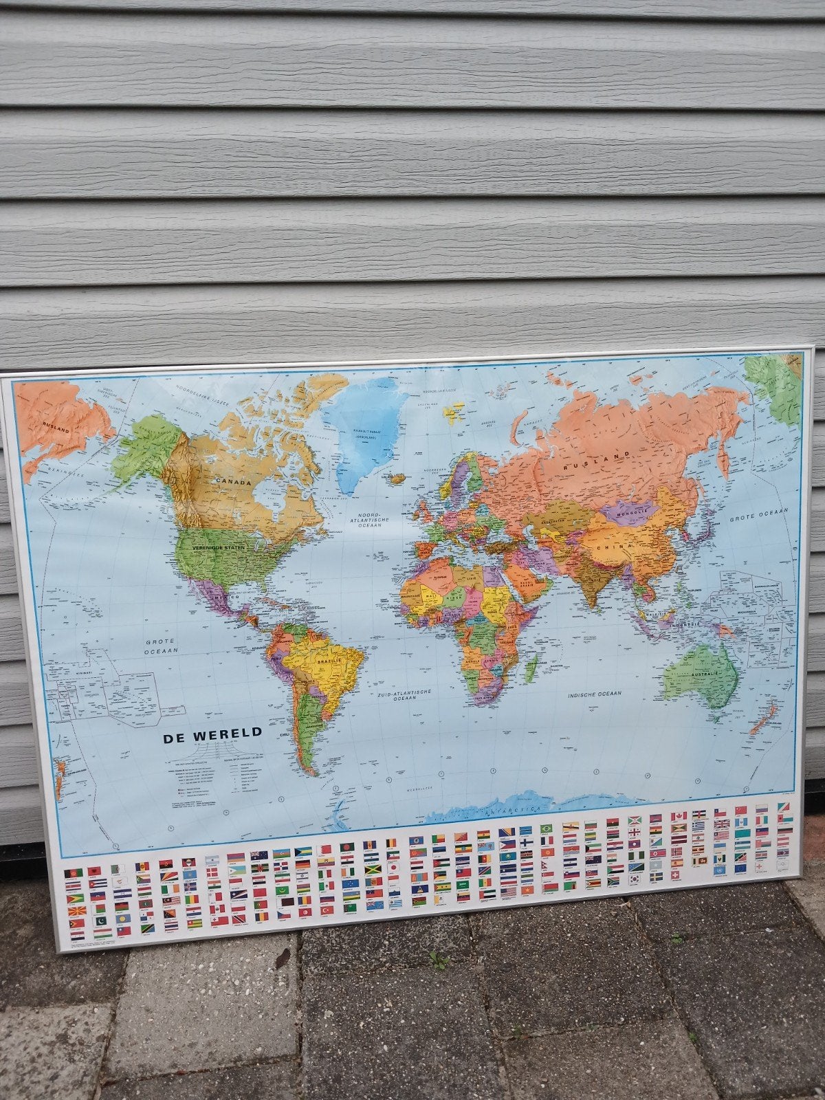 wereldkaart, Antiek en Kunst, Ophalen of Verzenden, Aardrijkskunde