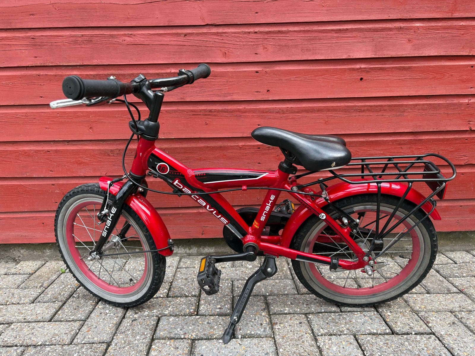 Batavus Snake kinderfiets 16 inch rood, Ophalen, Gebruikt, Velgrem, 16 tot 20 inch