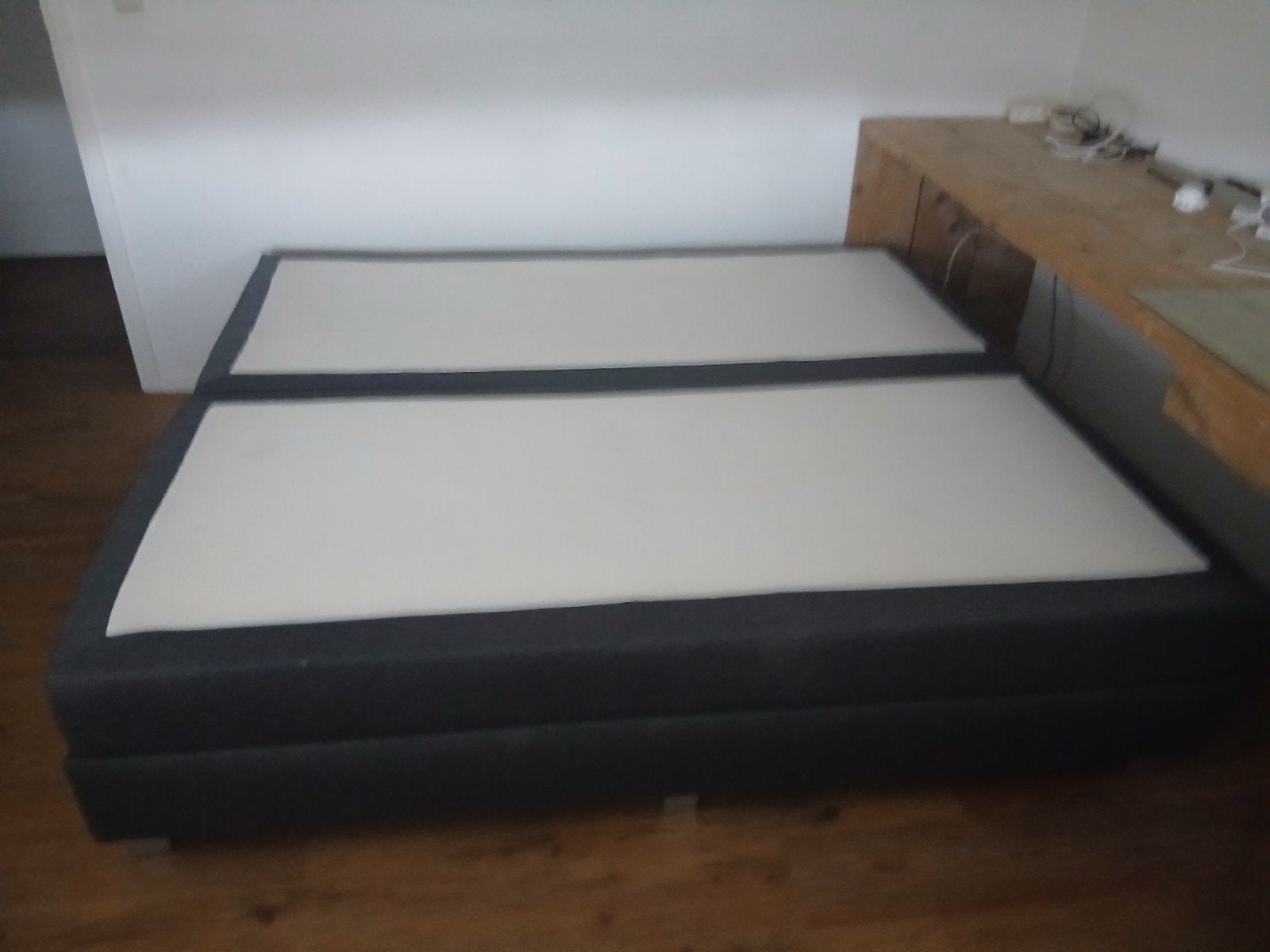 Nette 2-persoons boxspring 180x200 met matras, antraciet, Ophalen