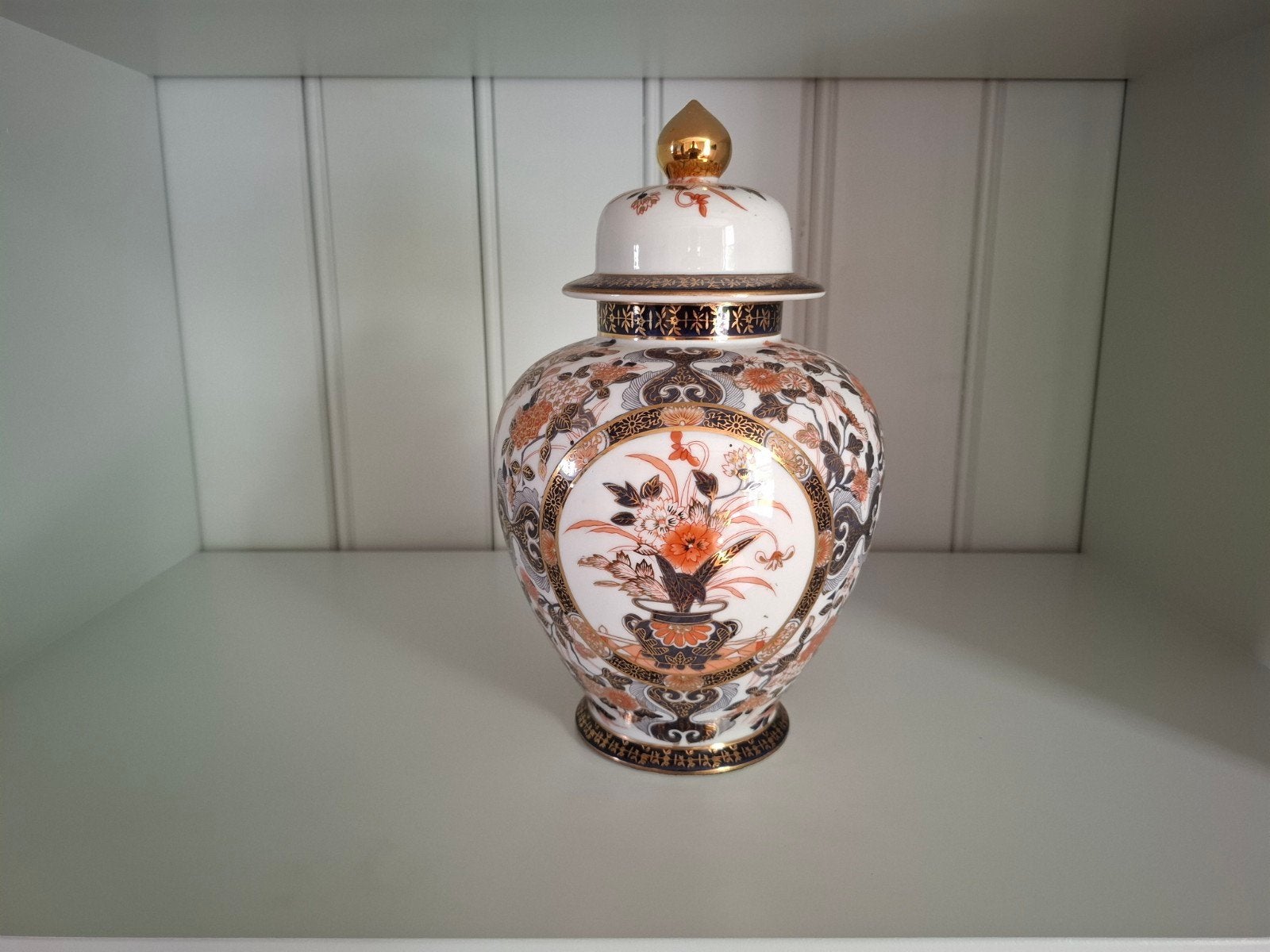 Prachtige A.J. Imari Japanse gemberpot met deksel, Ophalen of Verzenden
