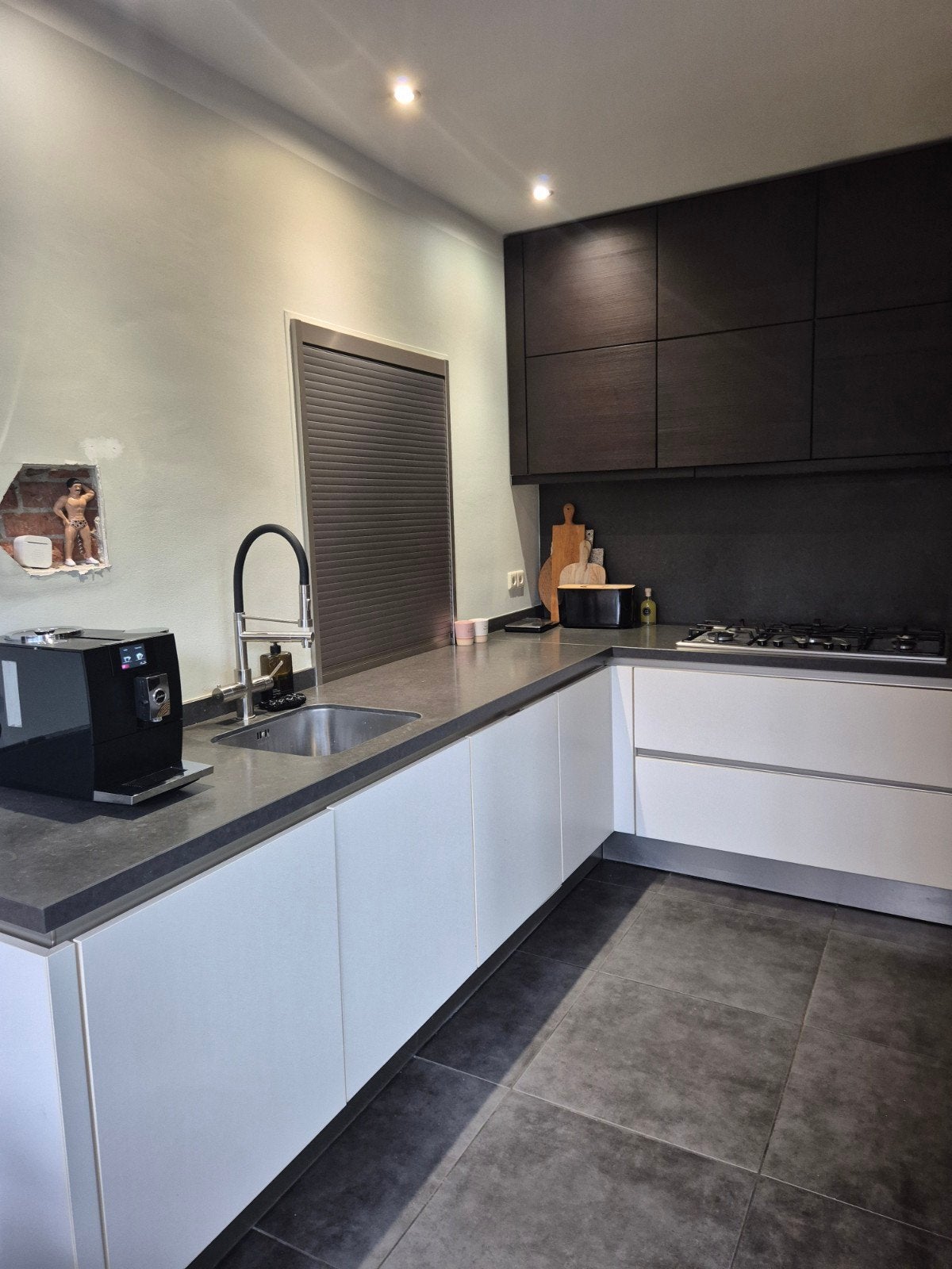 Siematic L-vorm keuken uit 2008 met composiet blad, Ophalen, Gebruikt, Wit, Hoekkeuken