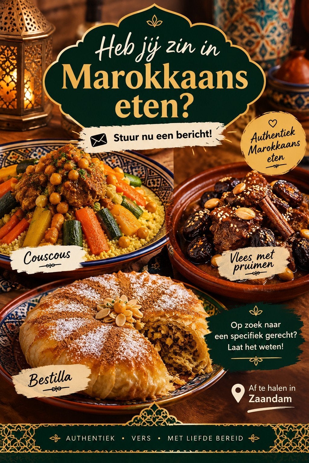 Authentiek Marokkaans eten, Ophalen