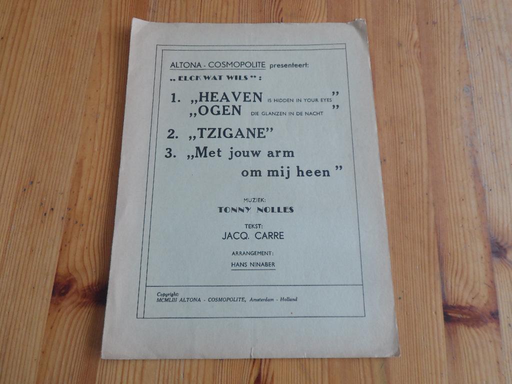 Elck wat wils - tonny nolles / jacq. Carre / ninaber, Gebruikt, Gitaar, Ophalen of Verzenden, Artiest of Componist