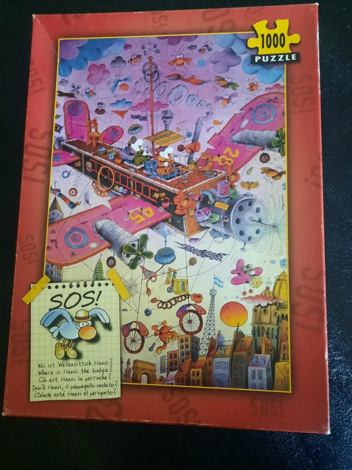 Heye puzzel Mordillo Wo ist Wellensittich Hansi?  no. 29042, Ophalen of Verzenden, 500 t/m 1500 stukjes, Gebruikt