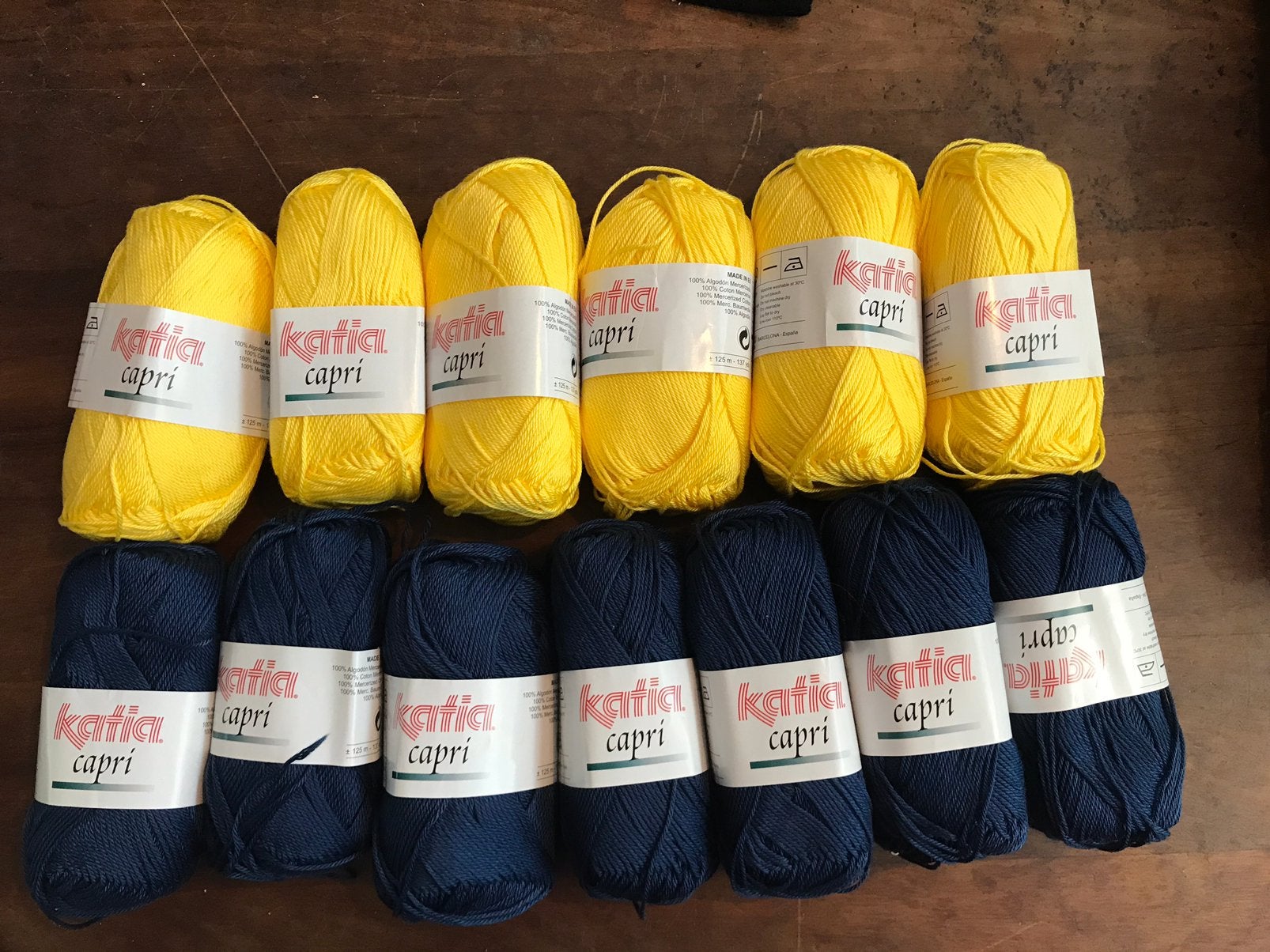 13 bollen Katia Capri gemerciceerd katoen voor 19,00 euro, Ophalen of Verzenden, Nieuw, Breien of Haken, Wol of Garen