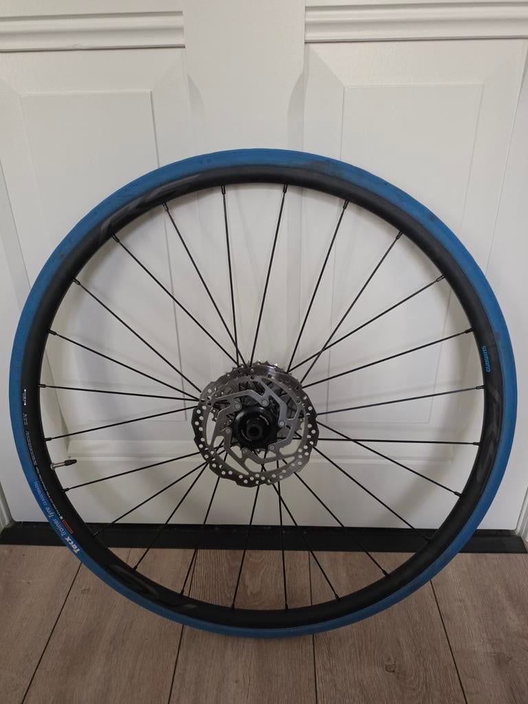 Shimano trainingswiel met Tacx band voor racefiets schijfrem, Gebruikt, Aluminium, Shimano, Racefiets