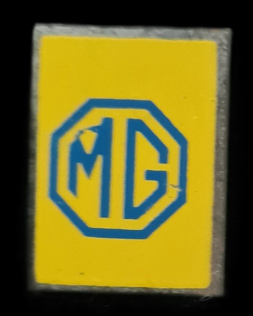 M.G. speld- geel-blauw blik, Verzenden, Gebruikt, Transport, Speldje of Pin