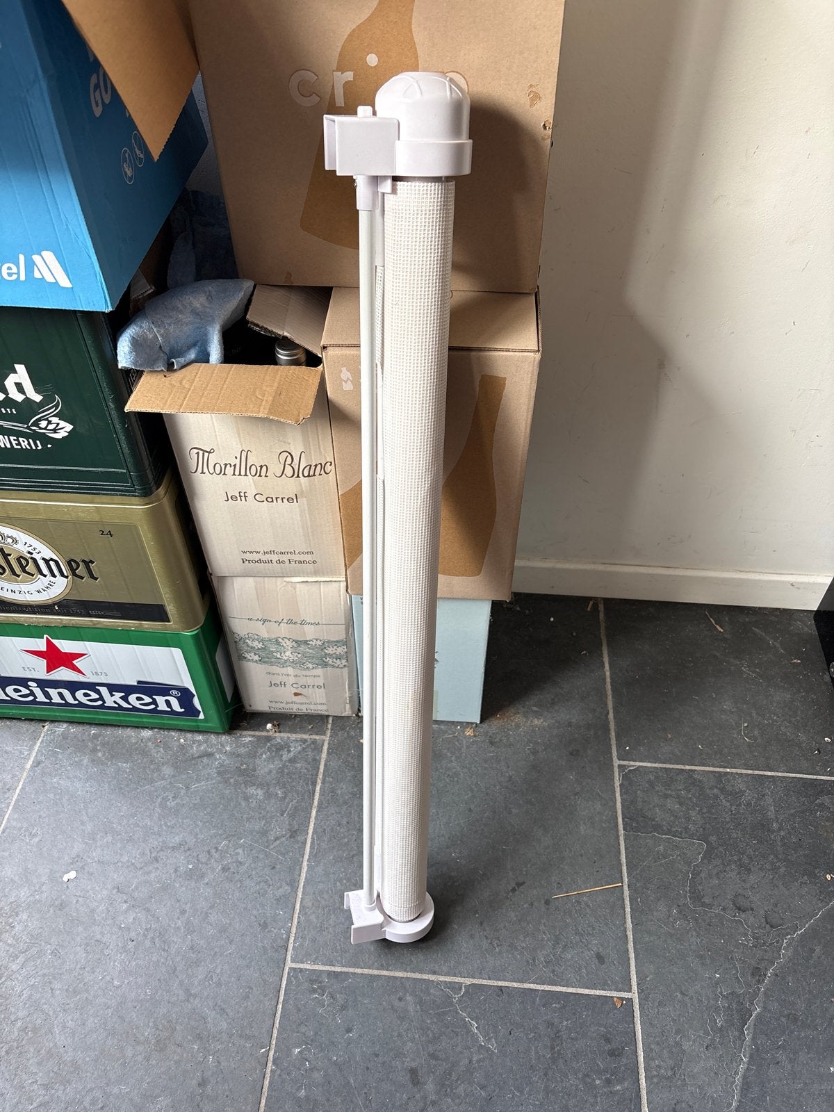 Goliving Oprolbaar Traphekje 10-150cm breed, 80cm hoog, Overige materialen, Oprolhekje, Ophalen of Verzenden, Zo goed als nieuw