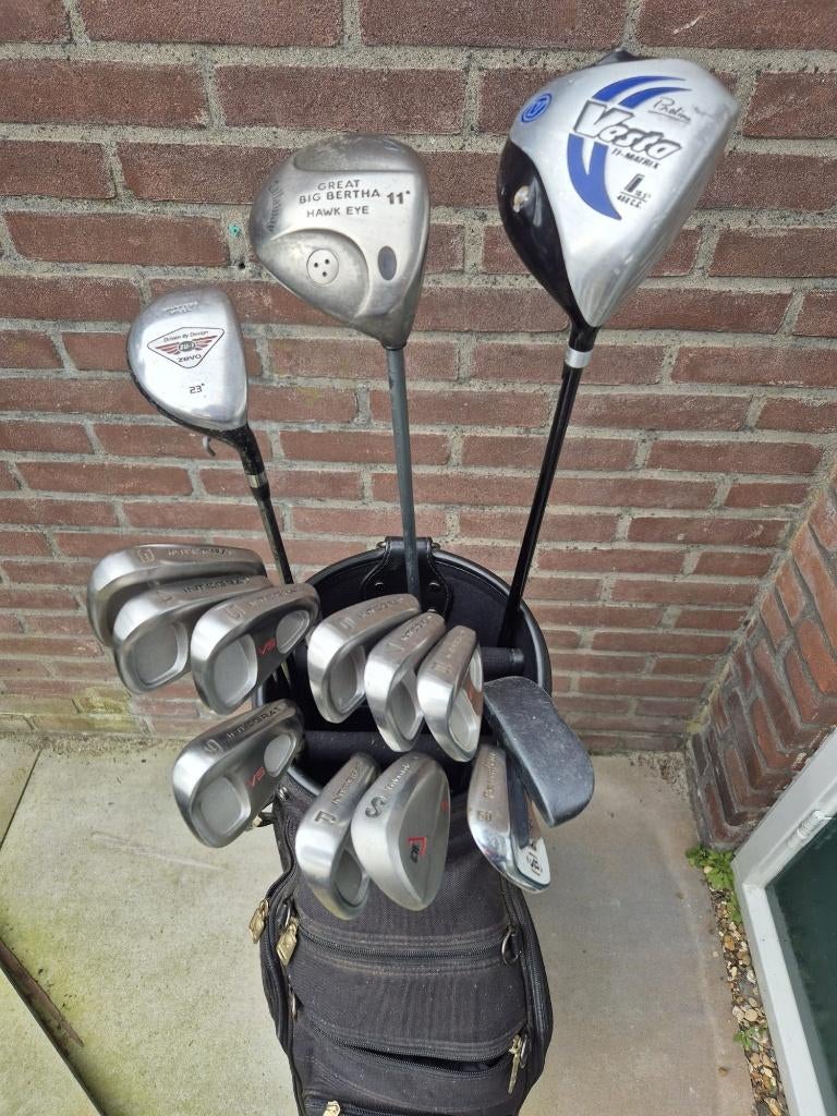 Heren golfset Integra graphite met golftas€139,-, Sport en Fitness, Golf, Zo goed als nieuw, Set, Ophalen of Verzenden