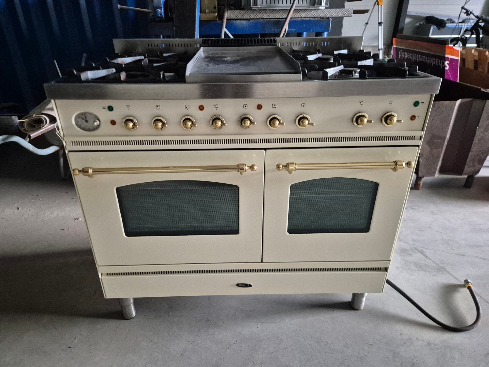 Boretti Fornuis met Dubbele Oven en Gasfornuis, Witgoed en Apparatuur, Ophalen, Gebruikt, 60 cm of meer, Grill