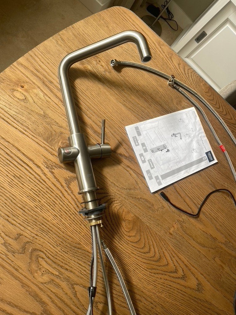Grohe keukenkraan red 3 in 1 ook kokend water, Ophalen, Gebruikt, Rvs, Kraan