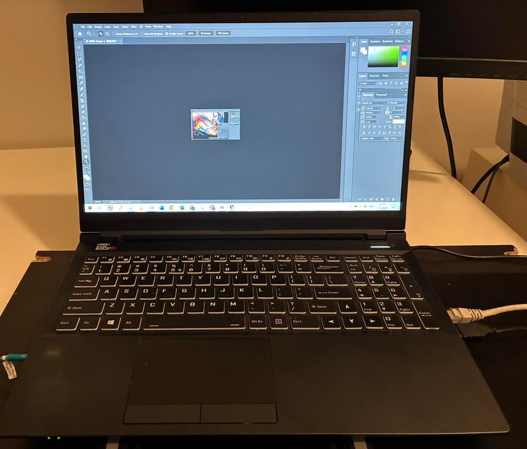 Gaming laptop (Clevo), Computers en Software, Windows Laptops, Zo goed als nieuw, 15 inch, SSD, 4 Ghz of meer, Qwerty, Met videokaart