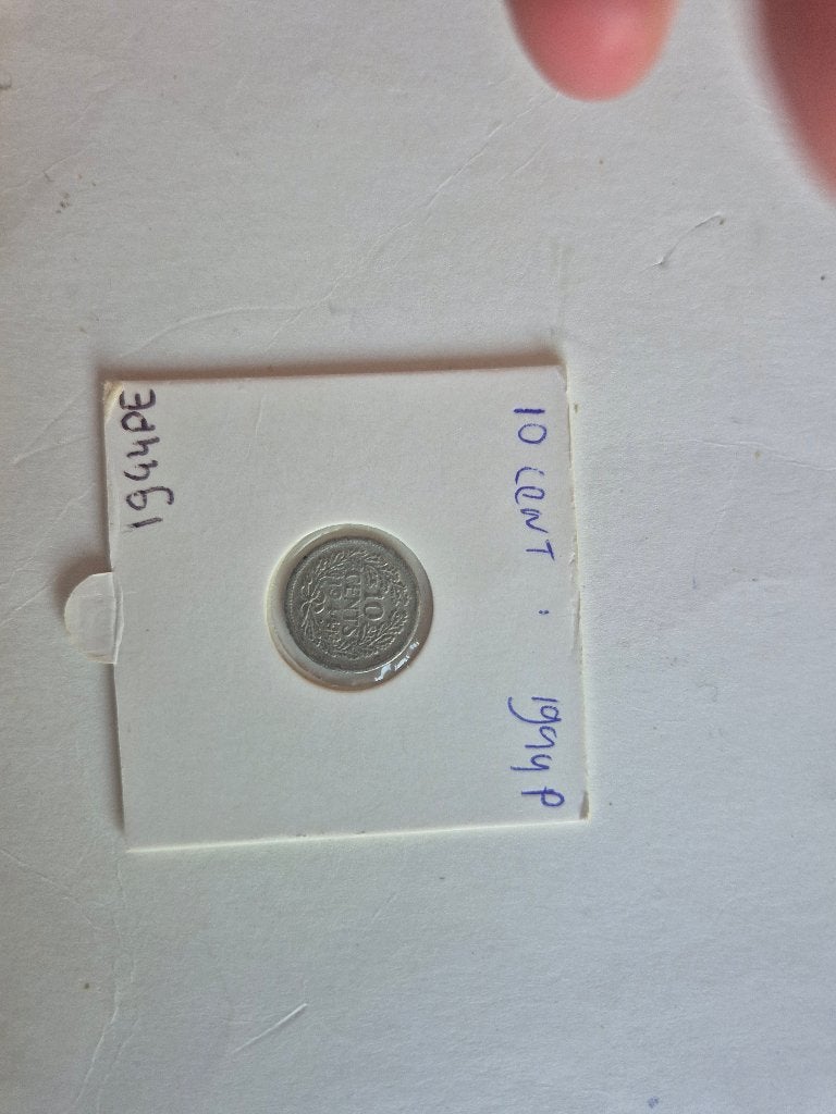 Munt 10 cent 1944 P Wilhelmina, Zilver, Ophalen of Verzenden, 10 cent, Koningin Wilhelmina