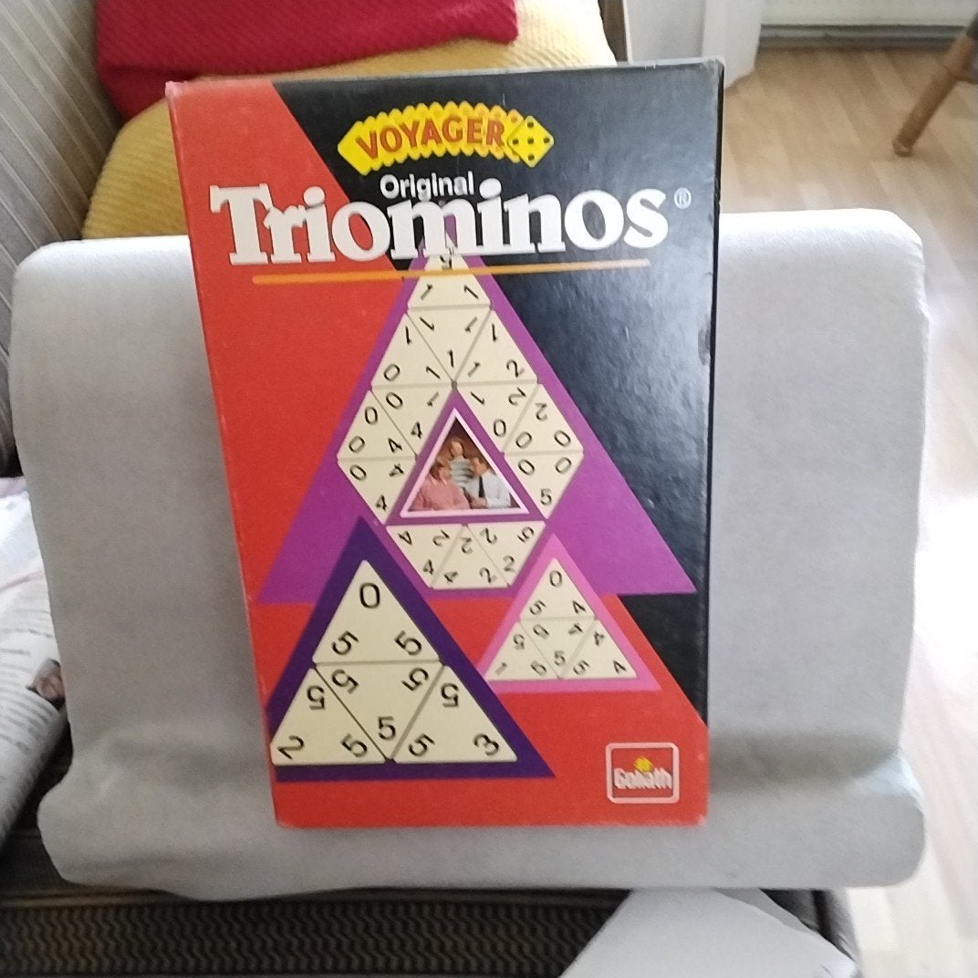 Triominos Voyager Original Reisspel Compleet, Hobby en Vrije tijd, Gezelschapsspellen | Bordspellen, Ophalen, Gebruikt, Goliath