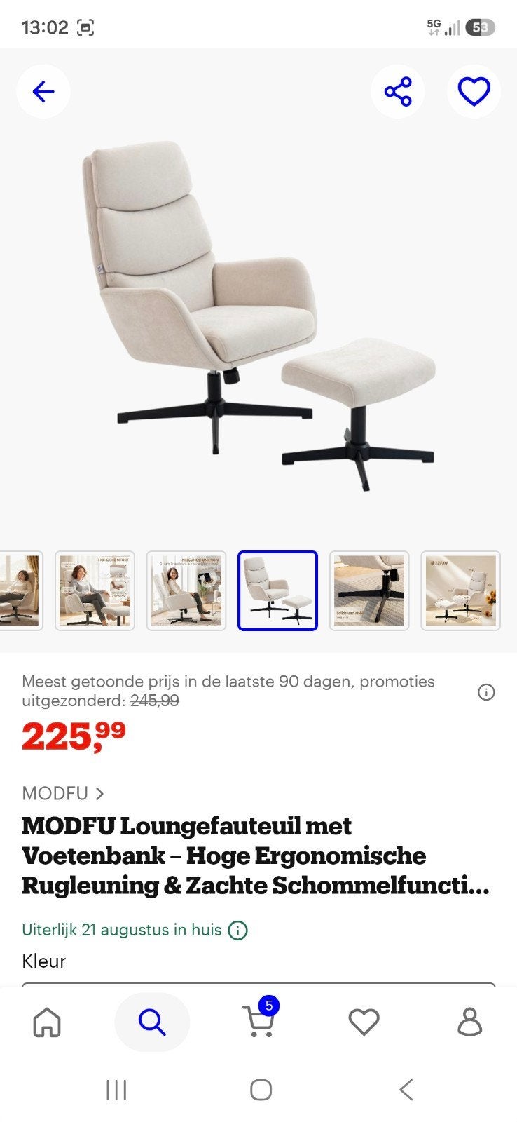 Mooie nieuwe Fauteuil zonder voetenbank., Ophalen, Nieuw, 75 tot 100 cm, Stof