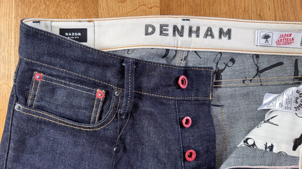 DENHAM, Japanese Artisan Razor Slim Fit, on gedragen, unworn, Kleding | Heren, Spijkerbroeken en Jeans, Ophalen, Blauw, Zo goed als nieuw