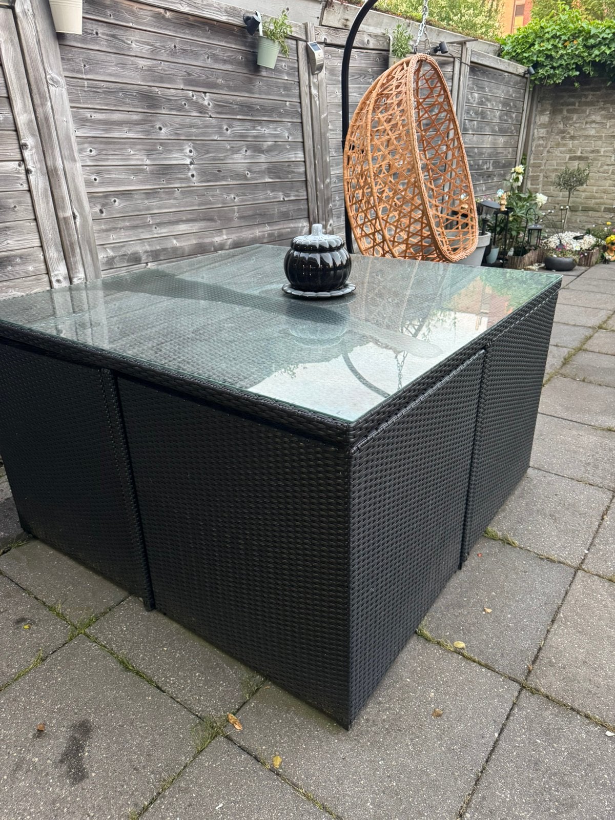 Wicker tuinset, Tuin en Terras, Tuinmeubel-accessoires, Ophalen, Zo goed als nieuw