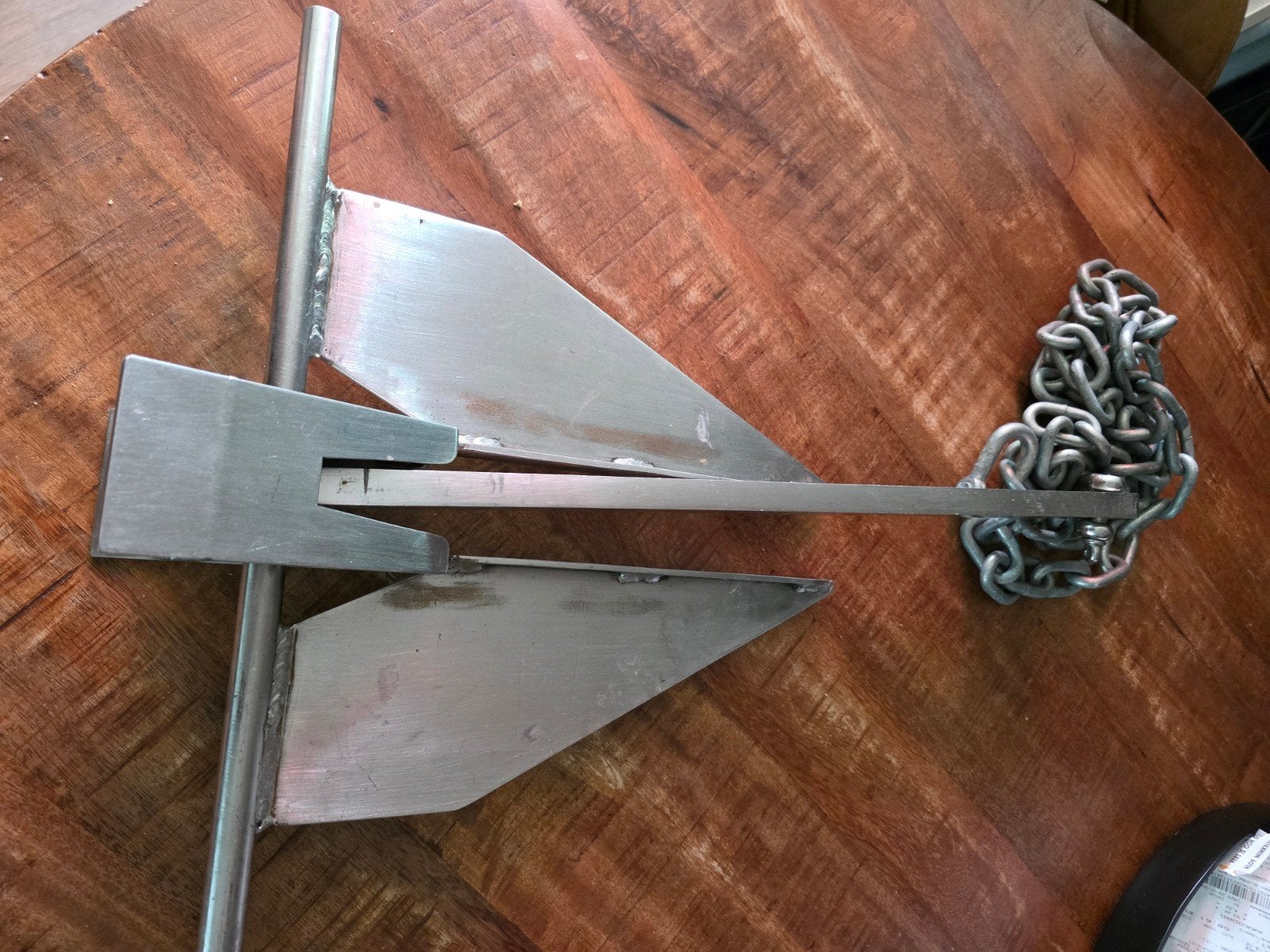 RVS Anker met ketting - Gebruikt, Watersport en Boten, Ophalen, Gebruikt, Overige typen
