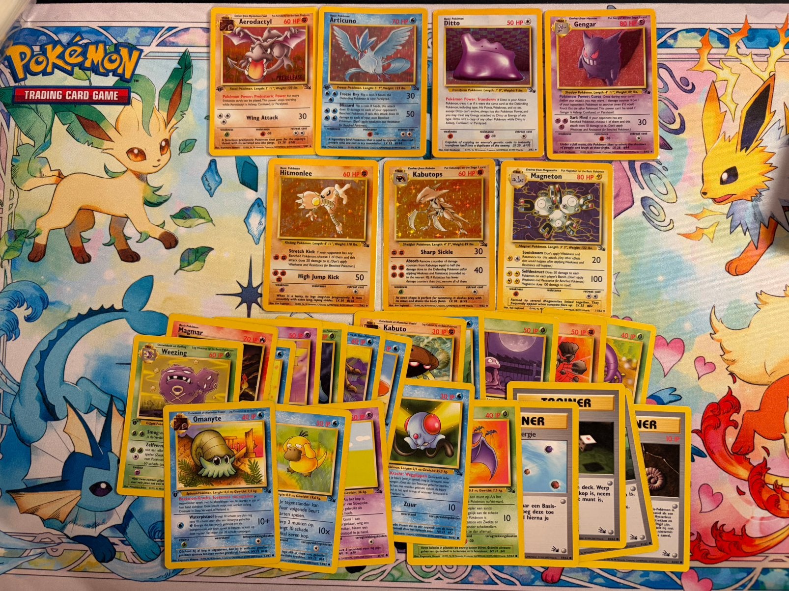 Pokemonkaarten Fossil 28x holo, first edition, Gengar etc, Ophalen of Verzenden, Zo goed als nieuw, Meerdere kaarten