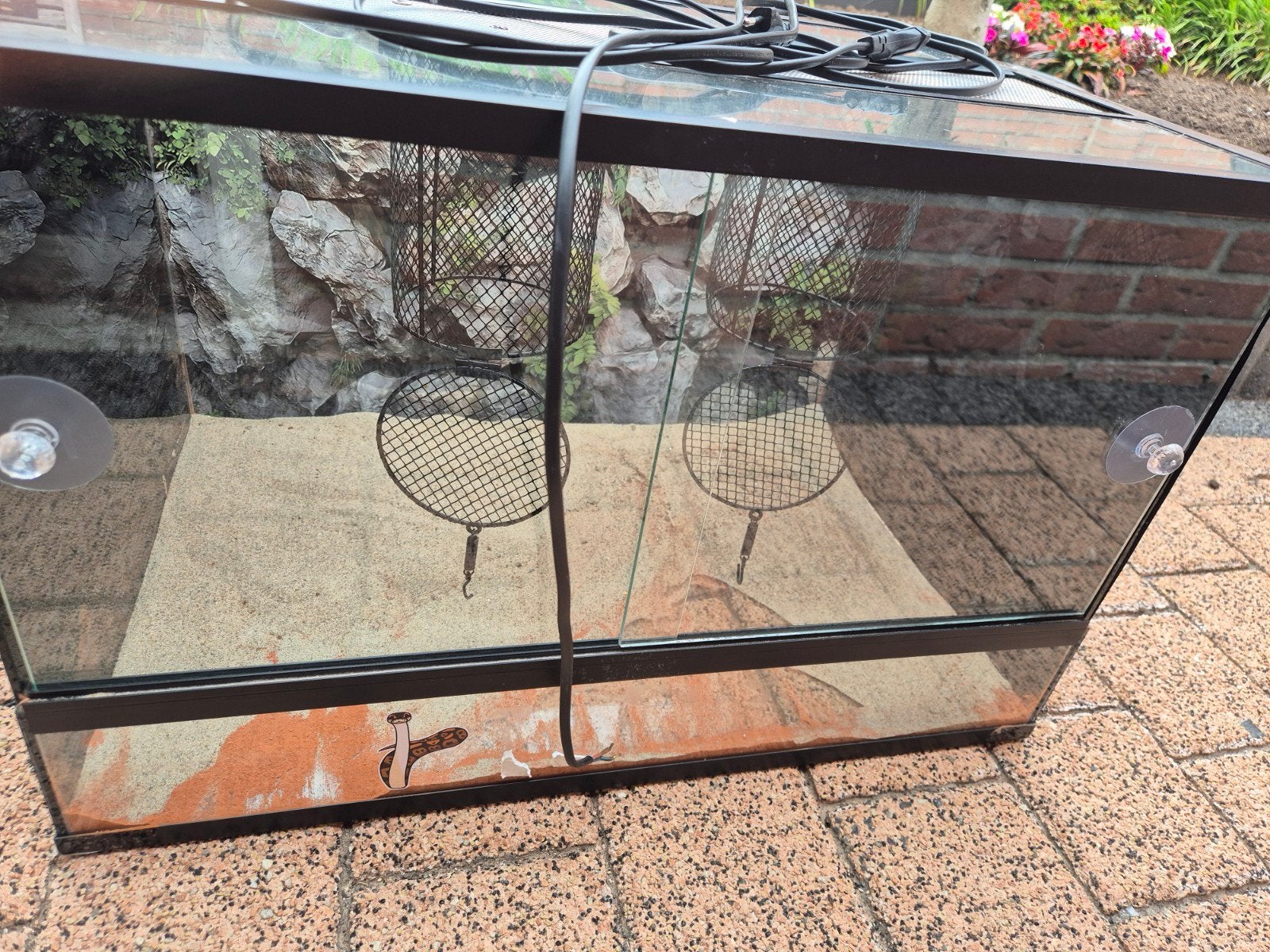 Terrarium met korven voor lamp, Dieren en Toebehoren, Reptielen en Amfibieën | Toebehoren, Ophalen