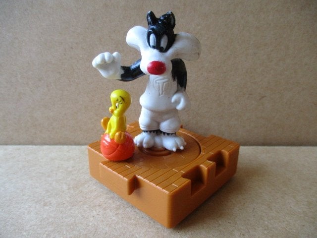 adv10639 looney tunes op voetstuk 4, Ophalen, Looney Tunes, Gebruikt, Beeldje of Figuurtje
