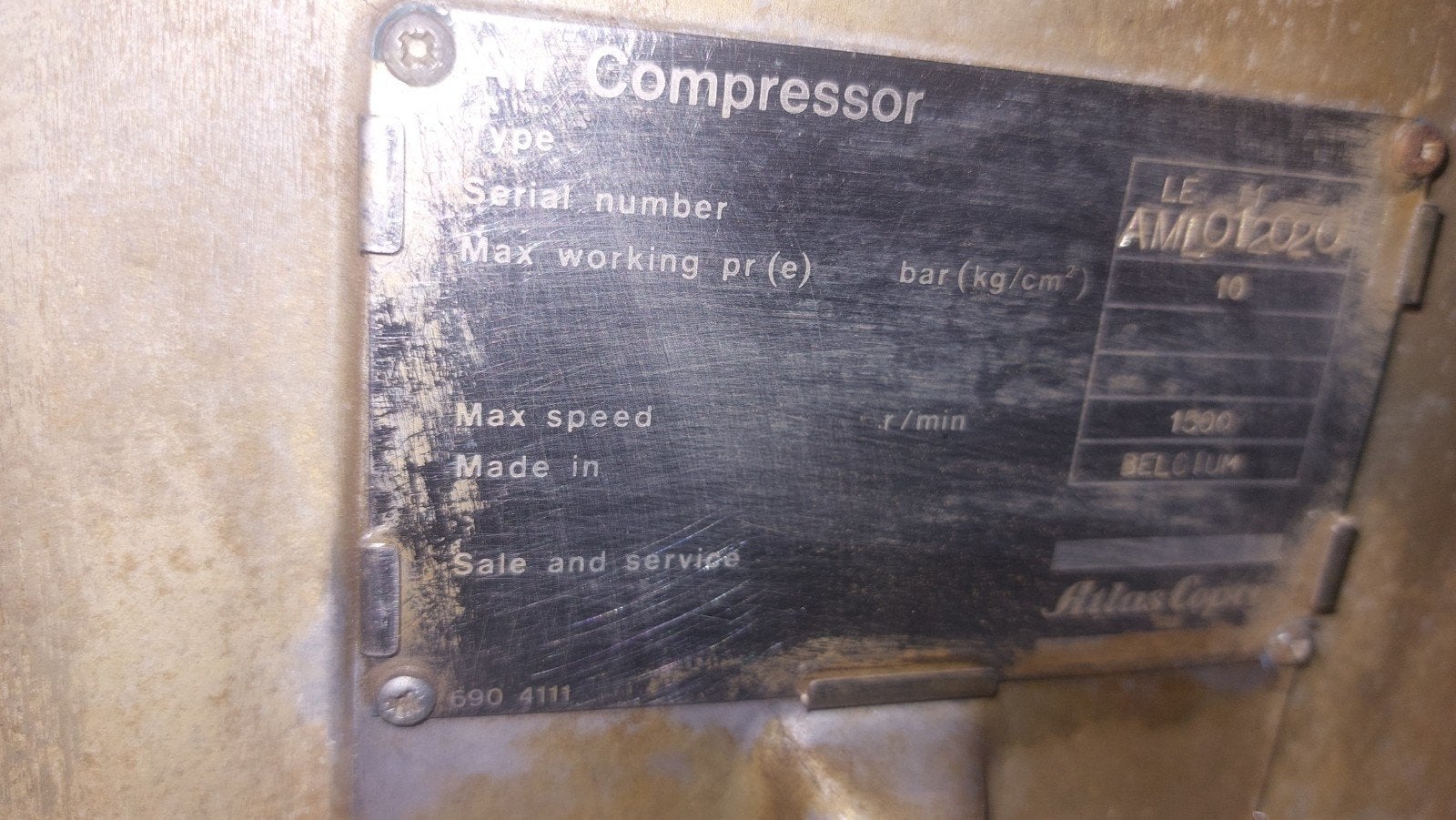 Atlas Copco LE11 Zuigercompressor - 10 bar, 500 liter, 100 liter of meer, Ophalen, Gebruikt