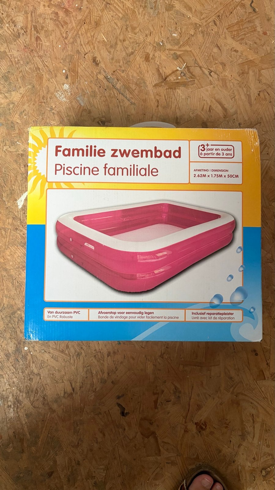 Familie zwembad 2.62 x 1.75 x 50 cm, Minder dan 80 cm, Opblaaszwembad, Nieuw, Ophalen of Verzenden