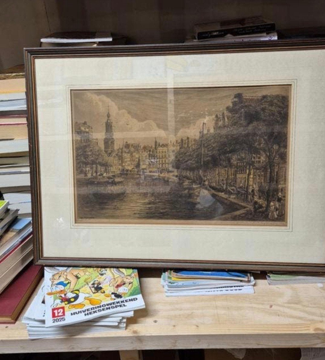 Ets van Eugene Rensburg de singel in Amsterdam, Ophalen
