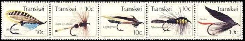 TRANSKEI 1982 Kunstvliegen (III), Michel: 98-102 se-tenant,, Verzenden, Zuid-Afrika, Postfris