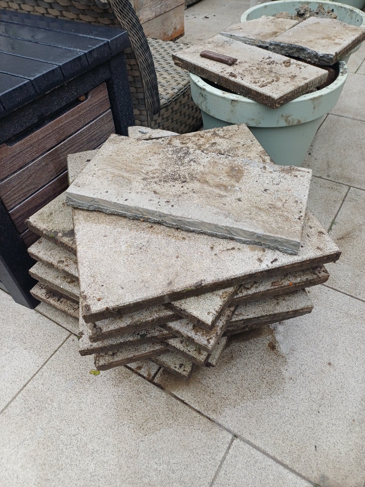 mooie lichte tuintegels!, Tuin en Terras, Ophalen, Gebruikt, Beton, Terrastegels