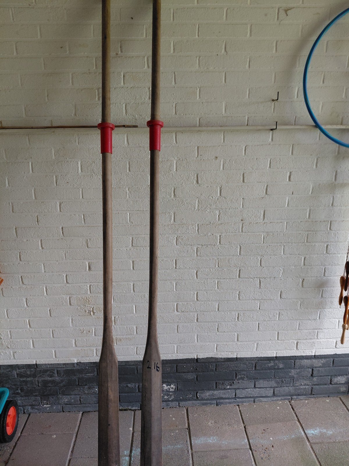 Houten Roeispanen, 2.16 m lang, Ophalen of Verzenden, Gebruikt