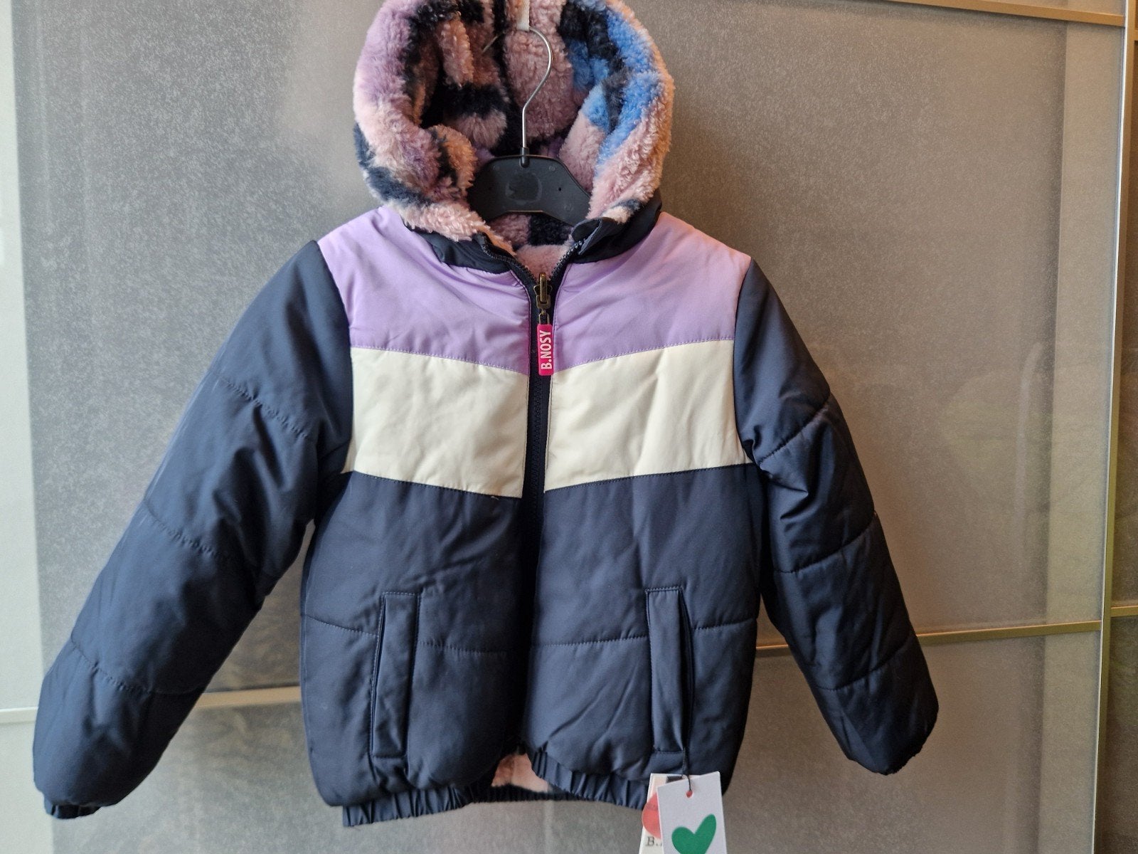 NIEUW B.Nosy Reversible Meisjes Winterjas Maat 104 Teddy, Kinderen en Baby's, B.Nosy, Meisje, Nieuw, Ophalen of Verzenden