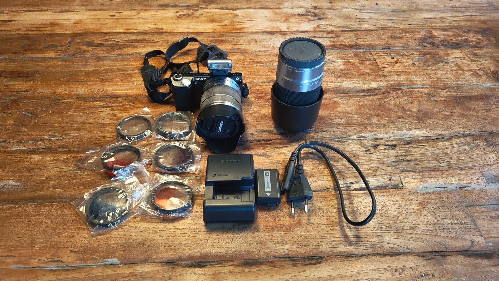Sony NEX-5n digitale systeemcamera met 2 lenzen, Audio, Tv en Foto, Fotocamera's Digitaal, Gebruikt, Ingebouwde flitser, Ophalen of Verzenden