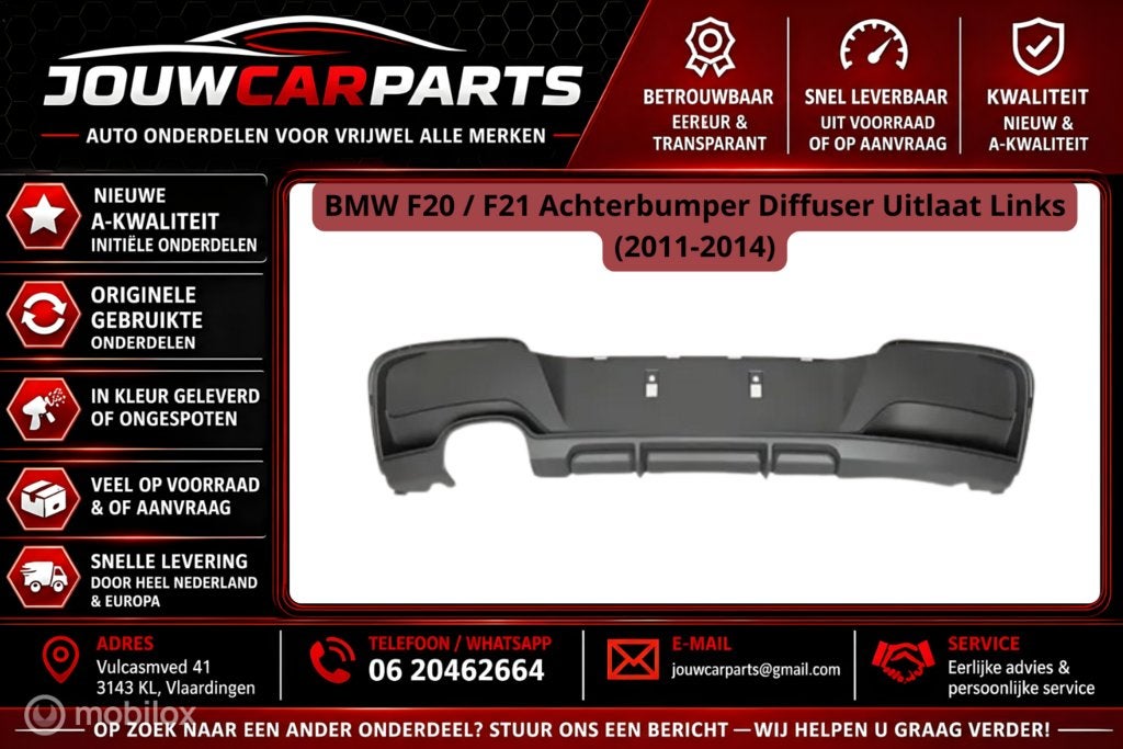 diffuser achter BMW 1-serie F20 F21 ('11->) m tech / m paket, Nieuw, Ophalen of Verzenden, BMW, Achter bumper
