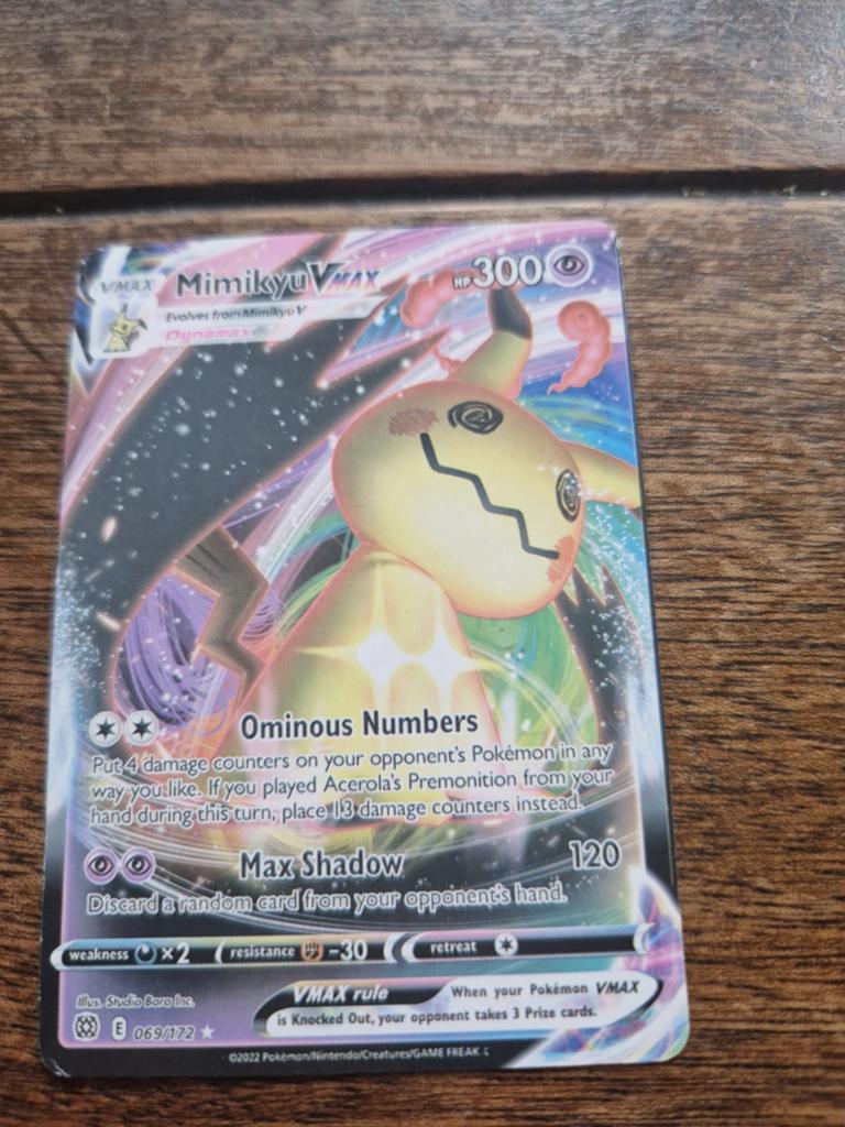 Mimikyu VMAX Pokémon kaart - Zo goed als nieuw, Ophalen of Verzenden, Zo goed als nieuw, Losse kaart