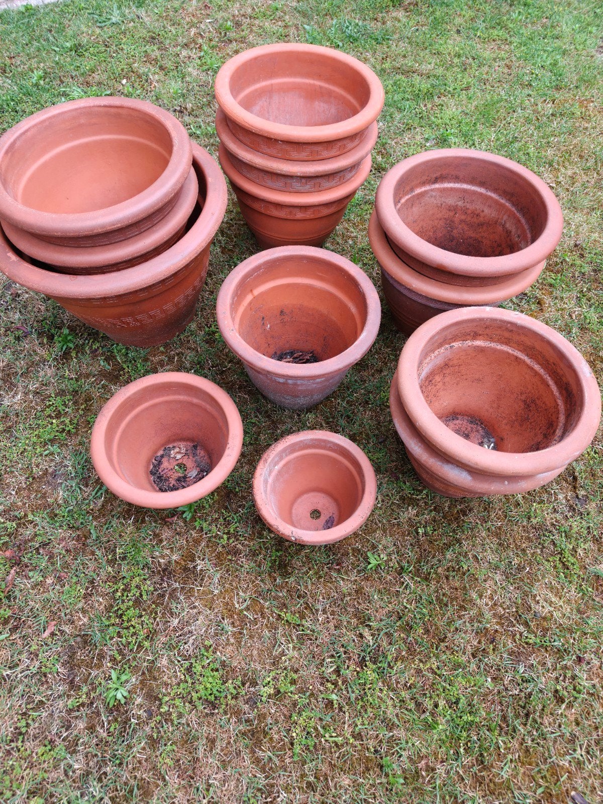 Grote terracotta bloempotten in verschillende maten, Ophalen, Rond, Minder dan 25 cm, Minder dan 40 cm