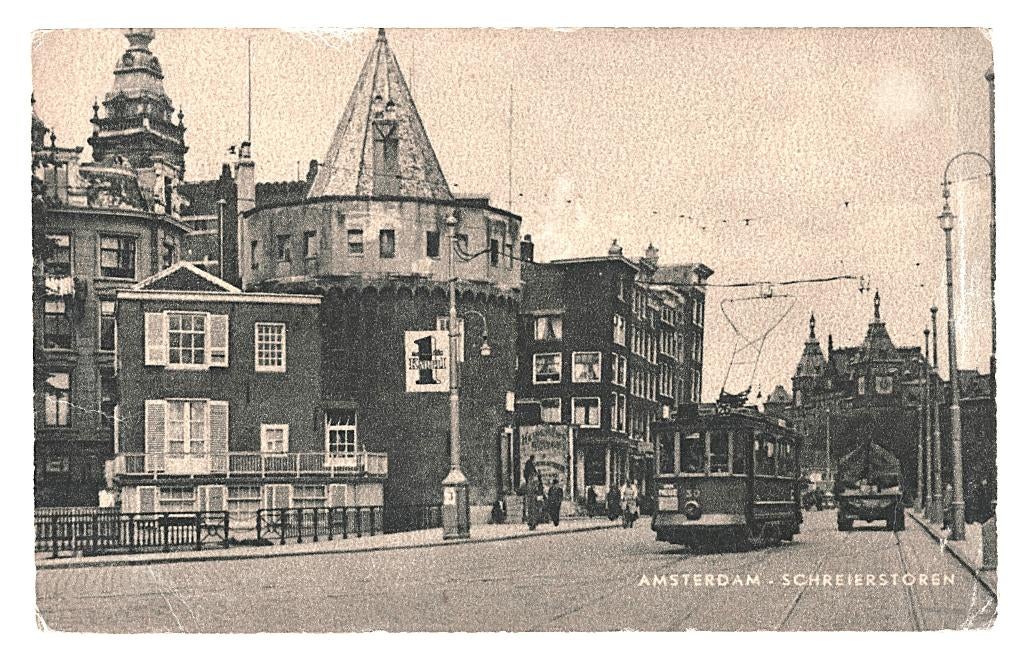 946402 Amsterdam tram Schijerstoren niet gelopen, Ophalen of Verzenden, 1920 tot 1940, Ongelopen, Noord-Holland