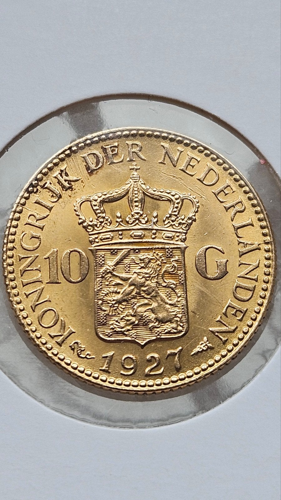 Gouden tientje 1927, Ophalen of Verzenden, Koningin Wilhelmina, 10 gulden, Goud