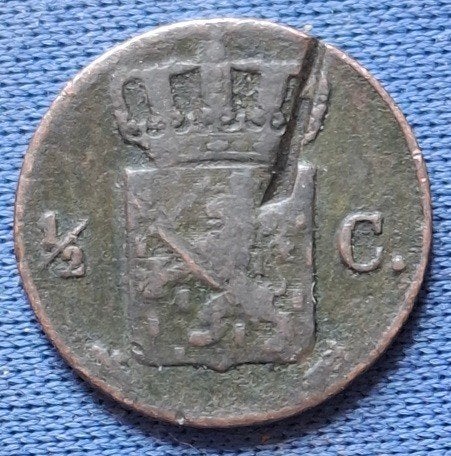 Nederland ½ cent 1841 Km 68, Verzenden, Koning Willem II, Overige waardes, Losse munt